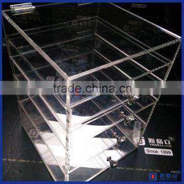 Hot Sale!! Handmade Large 5 Makeup Drawers Acrylic Cosmetic Display Stand