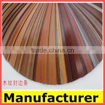 pvc edge banding for furniture accessory/ wood grain and plain colored melamine edge banding tape