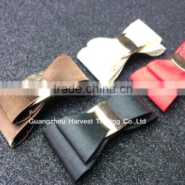 Satin Cheap Bow Shoe-Buckle,Two Layers Bow Flower For women shoes