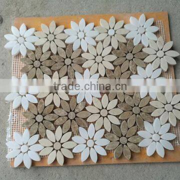 Wholesale Natural Stone Popular Water Jet Mosaic Tile for Bathroom