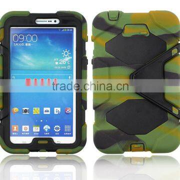 Hot selling military heavy duty kickstand case hard armor PC+Silicone rubber hybrid Case for Samsung Galaxy Tab 3 7 P3200