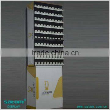 Supermarket Floor Cigarette Display Shelves With Big Capacity Storage Box