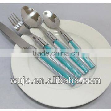 blue color plastic handle stainless steel dinnerware                        
                                                Quality Choice