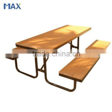 outdoor wpc table and bench set