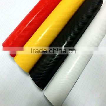 High gloss self-adhesive car pvc vinyl fiber 4d carbon 30m