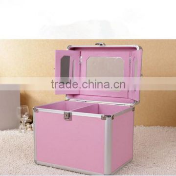 Pink Portable Aluminum Jewelry Box With Lock And Mirror, CD Jewelry Cases Wholesale ZYD-HZ102204