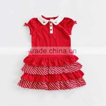 latest design kids clothes cute baby girl ruffle red dress