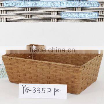 Small Paper Straw Basket Weave Storage Basket