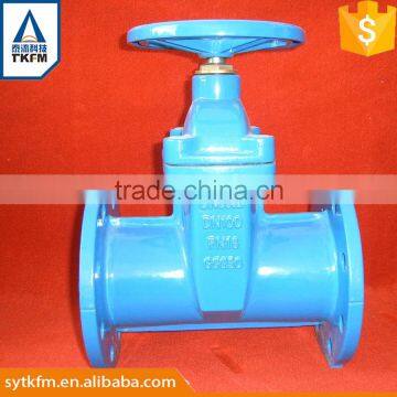 2015 TKFM water medium flange connection 4 inch ductile iron gate valve with drain