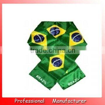 world cup scarf,Hot selling 170T polyester Brasil scarf,soccer fans scarf