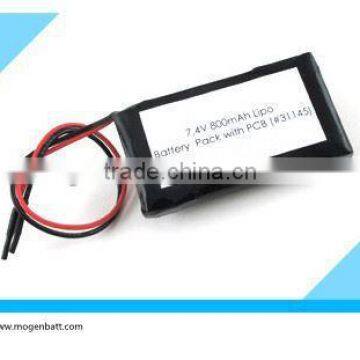 Li-polymer Battery,Rechargeable Battery Pack,7.4V 800mAh LIPO Rechargeable Battery Pack