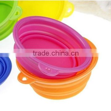 2014 Food grade silicone pet travel food bowl