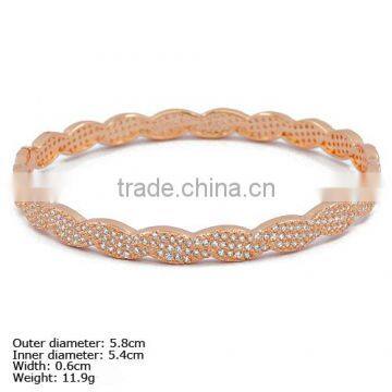 [CZQ-0017] New Product 925 Sterling Silver Bangle with CZ Stones