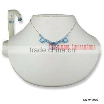 wholesale fashion blue crystal necklace set