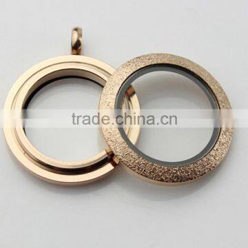 Trending Hot Rose Gold 316L Stainless Steel Screw Twist Sparkle 25mm Floating Charms Lockets photo-2