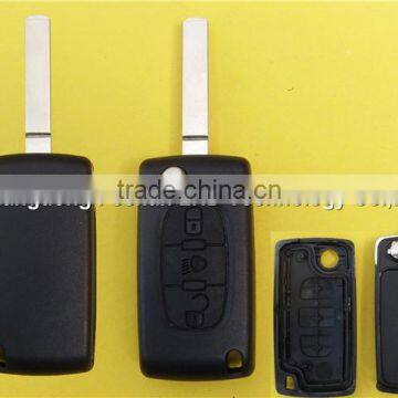 3 buttons remote flip key fob shell case for Peugeot 307 CE0536 no logo