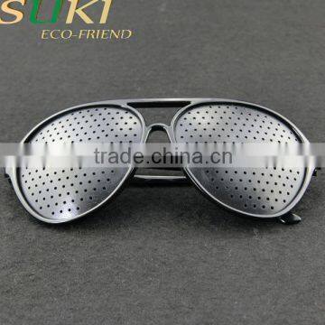 Black Unisex Vision Care Pinhole sunglasses custom Pinhole Glasses Plastic