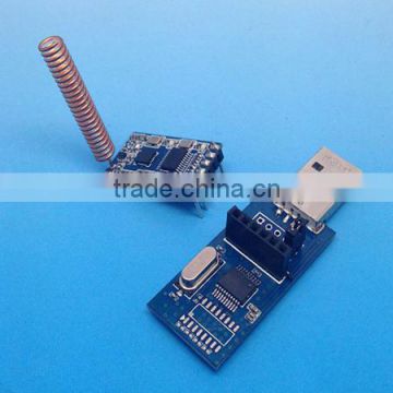 Cheap sale 100mW rf transmitter receiver module with spring antenna and usb bridge board