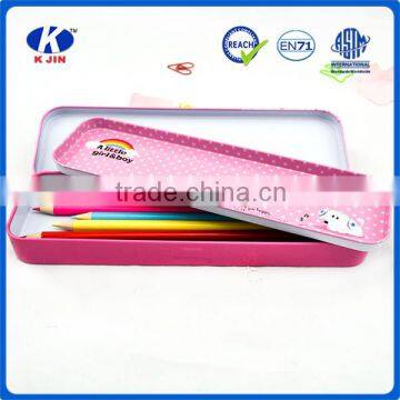 Wholesale Cheap Tin Pencil Case for Kids With Pink Color photo-5