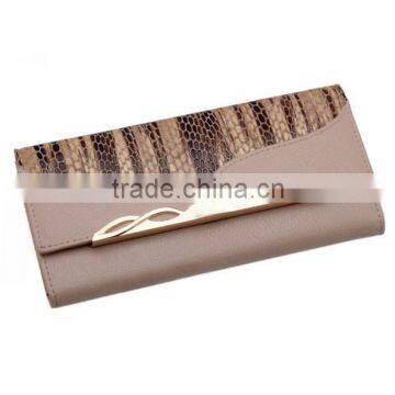 Cheap Coffee color Medium wallet for ladies snake skin wallet PU WA6008