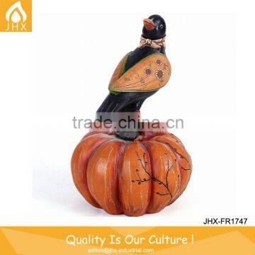 High Quingity Polyresin Bird And Pumpkin Halloween Suppliers Wholesale