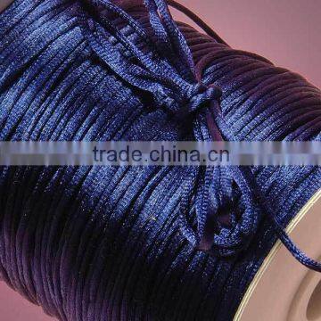 Satin cord Jewelry making supplies-dark blue color china knot satin cord for jewelry DIY making and craft supplies