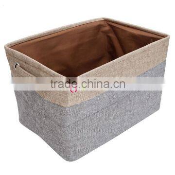 Portable Tops off Foldable Cotton Cloth Storage Box Gray L