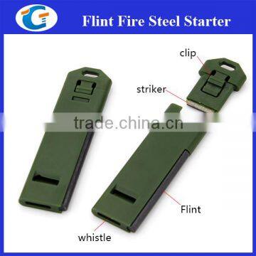 Pocket Firesteel Flint with High-Decibel Emergency Whistle