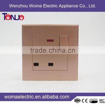 Latest Style High Quality 1 gang 13A switched socket with light