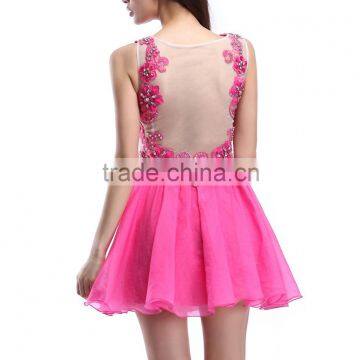 Sexy Transparent Italian Cocktail Dresses With Puffy Tulle Skirt photo-3