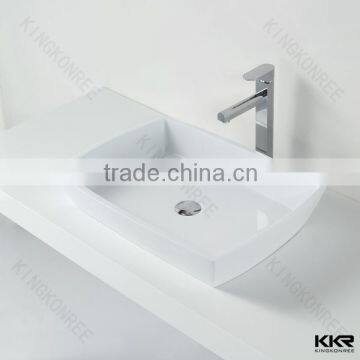 large size cultured marble counter basins white glossy