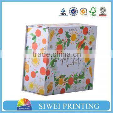 Logo hot stamped luxury perfume box, collapsible paper box for perfume packaging