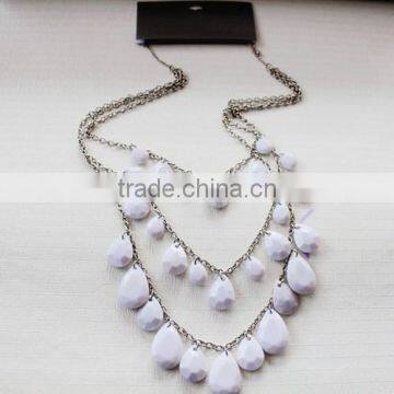 2015 Newest Design Custom Hot Selling Short Multi Layer Plastic Beaded Necklace