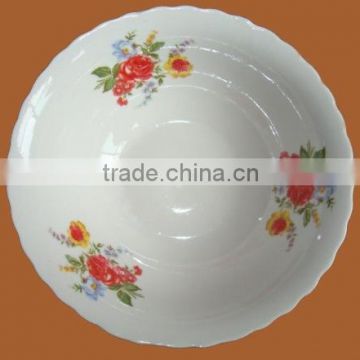 Ceramic salad bowl with cut edge, chinese ceramic bowls