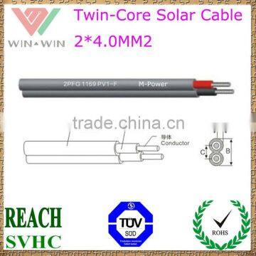 TUV Approval 2*4.0MM2 Twin Core DC Solar Cable