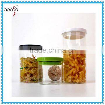 heat resistant borosilicate pyrex glass storage jar container with lid