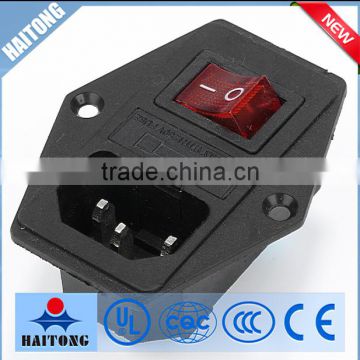 250V 3 inside pin AC socket with I/O switch waterproof receptacle