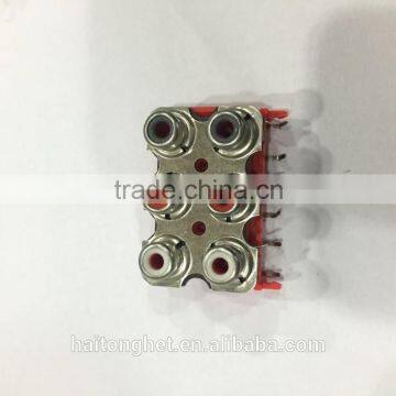 6 RCA plug box type rca connector AV socket with best price