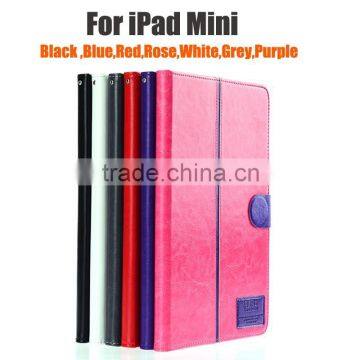 Wholesale Colored Leather Case For iPad Mini Flip Cover TPU Protective Book Case