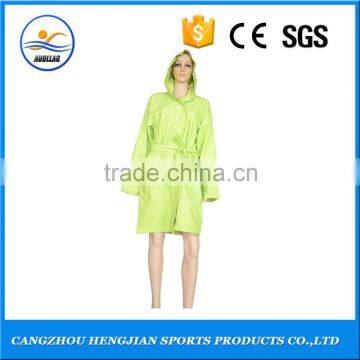 High vogue fancy personalized green microfiber bathrobe