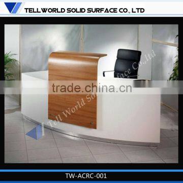 2015 Customized design curved salon reception desks counter