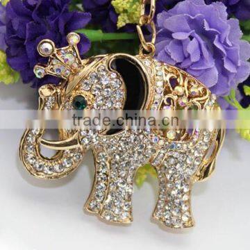 Creative elephant alloy keychain diamond car accessories