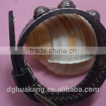 Stainless Ball Leather Bracelet Pin Buckle Closure photo-3