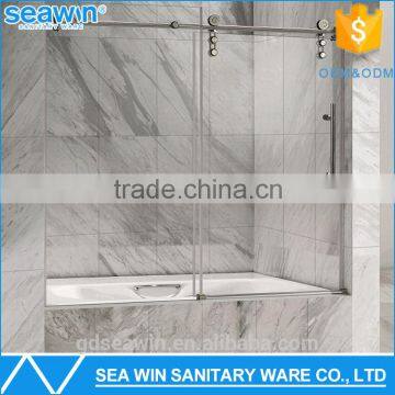 Nice Design Stainless Steel Frameless Sliding Glass Shower Door Bathtub Door Screen Manufacturer