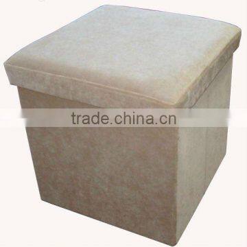 Luxury!! Beige velvet foldable storage ottoman