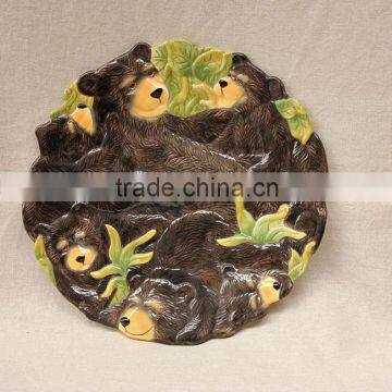 hand painting dolomite bear dish