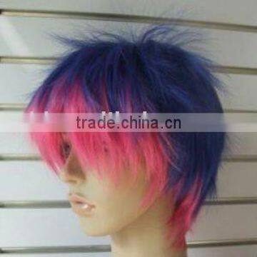 Cheap high quality synthetic cosplay wigs Japanese short ombre color wig