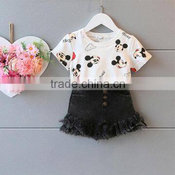 Hot Selling Cute Cartoon Pattern Short Sleeve Kids Round Neck T-shirt, Alibaba Children Clothing