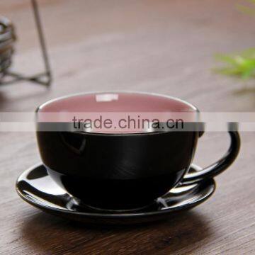 Promotional Ceramic 8 oz Colorful Printing Cappuccino/Coffee Cup and Saucer Set