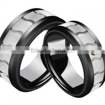 creative Classic style 316L stainless steel and ceramic combination ring, Imittion jewelry  china supplier